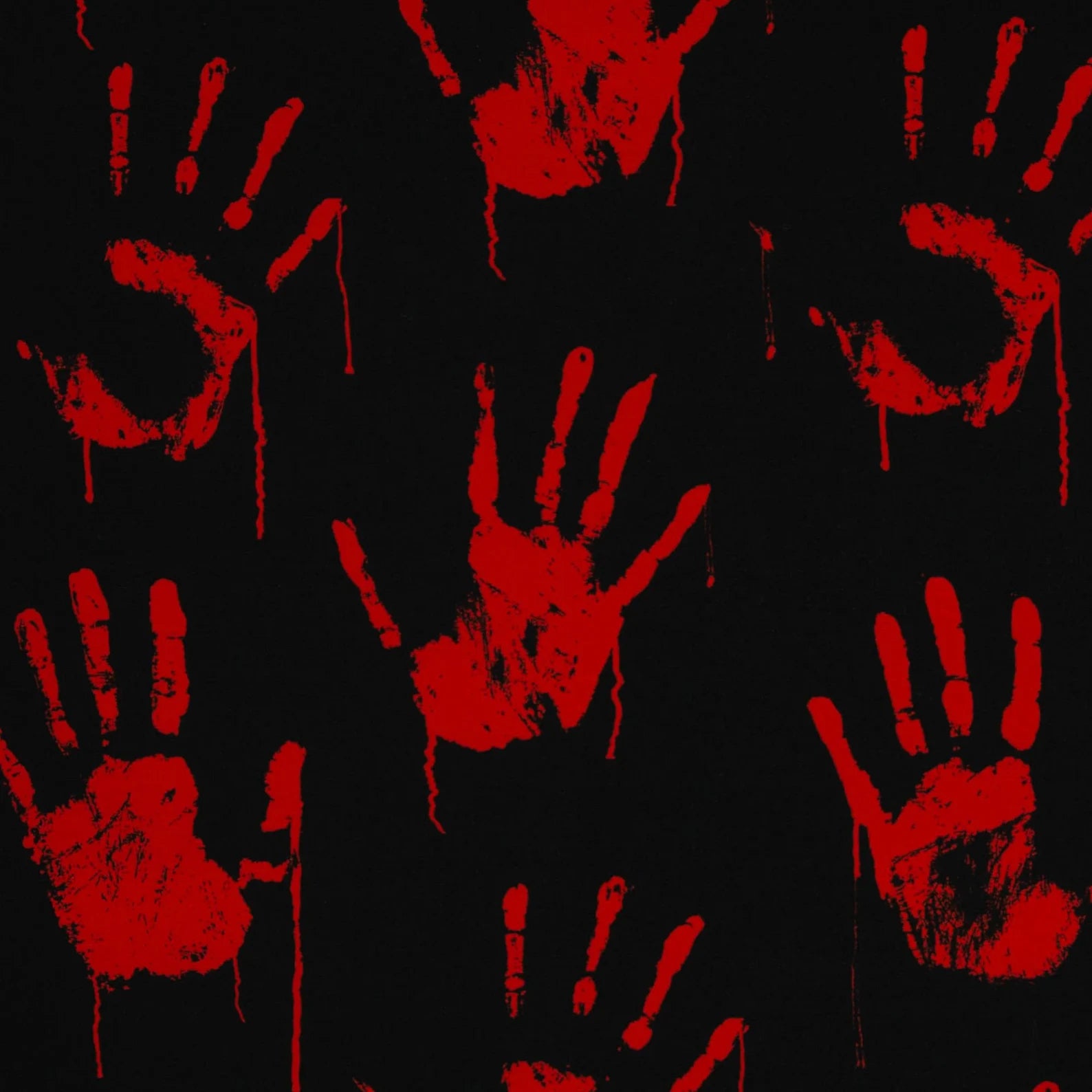 French Terry Stoff - Halloween blutige Hände (Meterware ab 0.50m)
