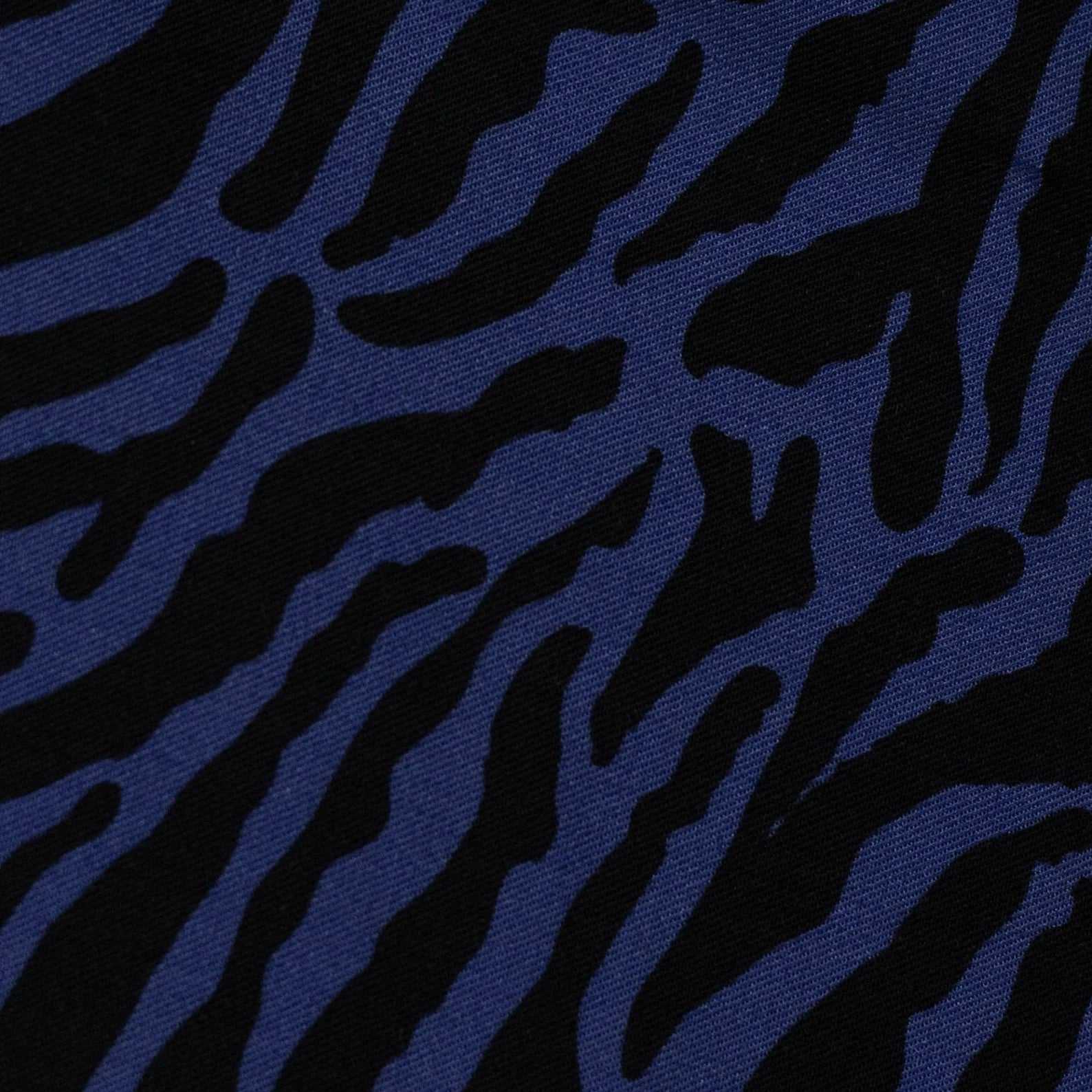 Viskose Stoff - Zebra Print Blau (Meterware ab 0.50m)