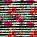 Jersey Stoff - Floral/Blumen/Berne - Schwarz (Meterware ab 0.50m)