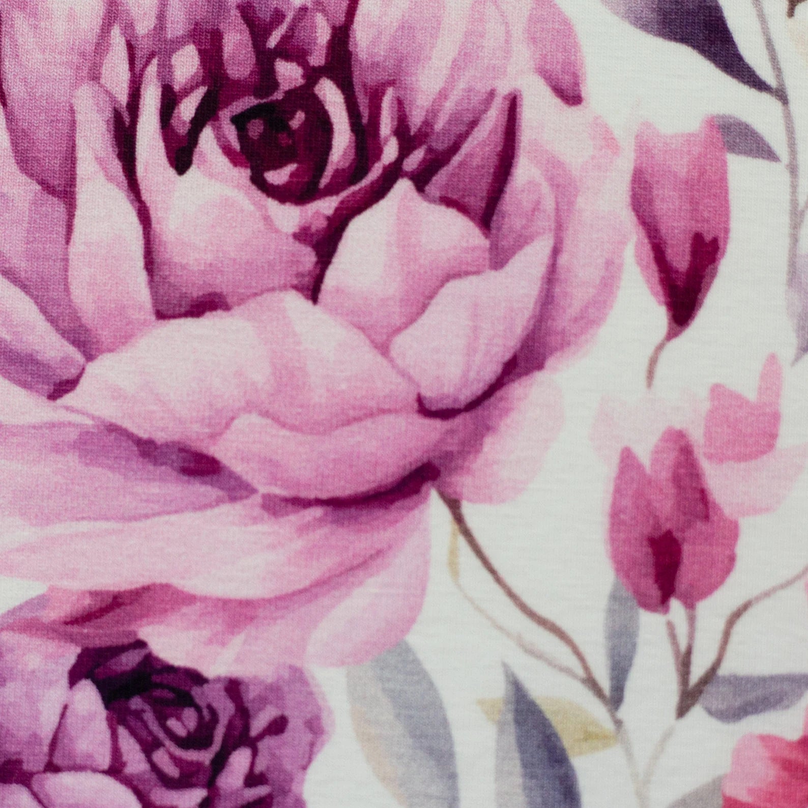 Jersey Stoff - Floral/Blumen/Samern (Meterware ab 0.50m)