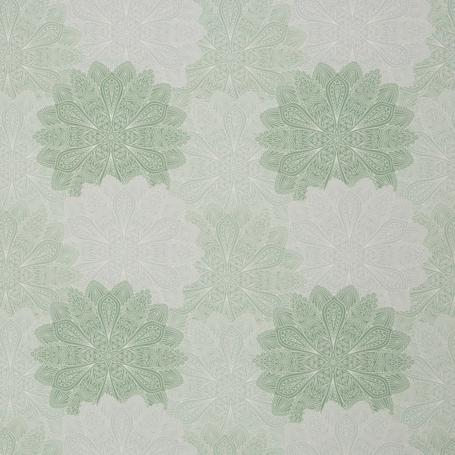 Baumwolle Webware Stoff - Tumba, Ornamente, Yoga, Mandala - Mint (Meterware ab 0.50m)