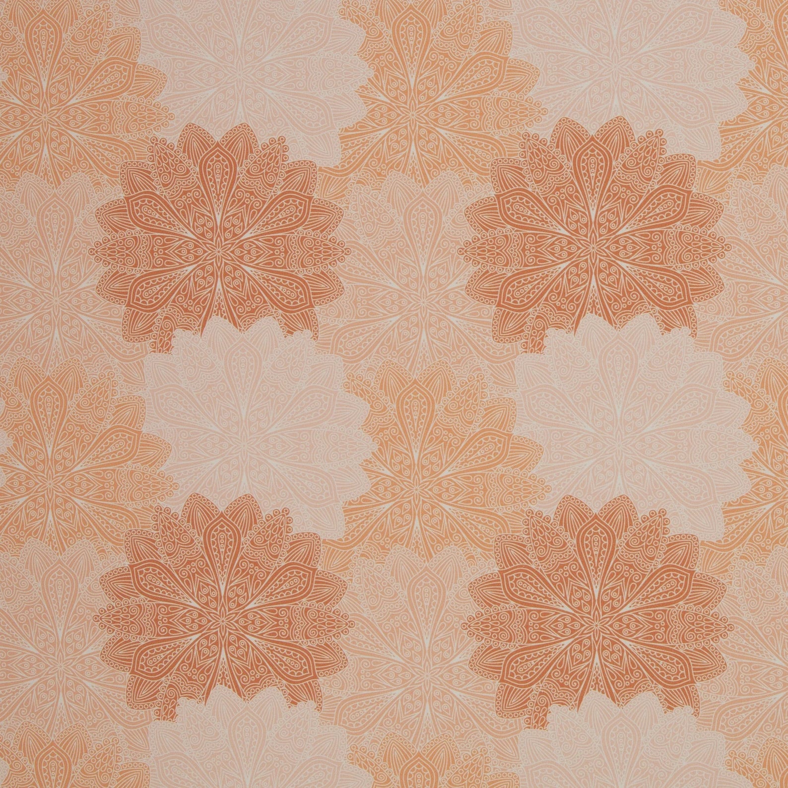 Baumwolle Webware Stoff - Tumba, Ornamente, Yoga, Mandala - Orange (Meterware ab 0.50m)