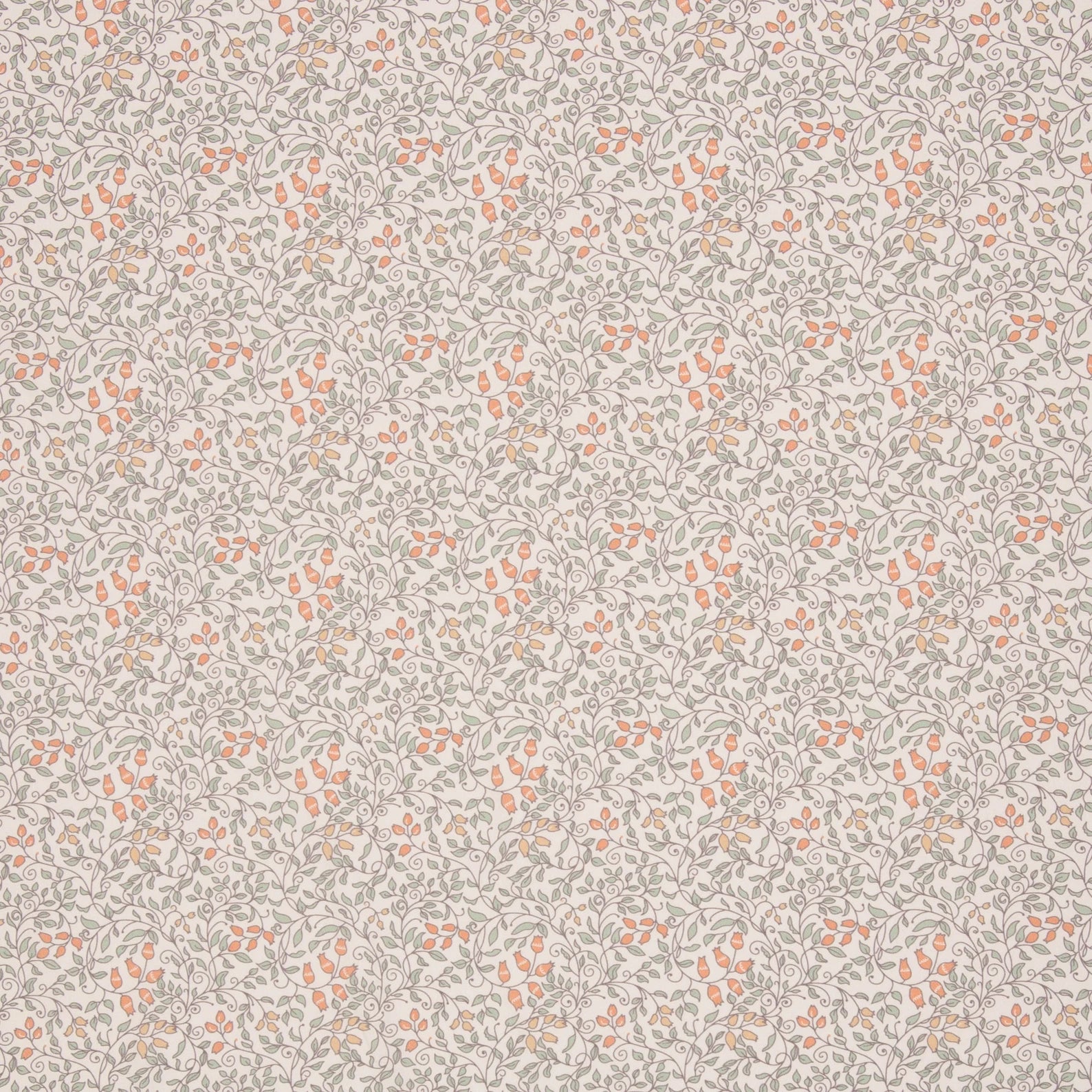 Baumwolle Webware Stoff - Tumba, Ornamente, Yoga, Floral - orange (Meterware ab 0.50m)