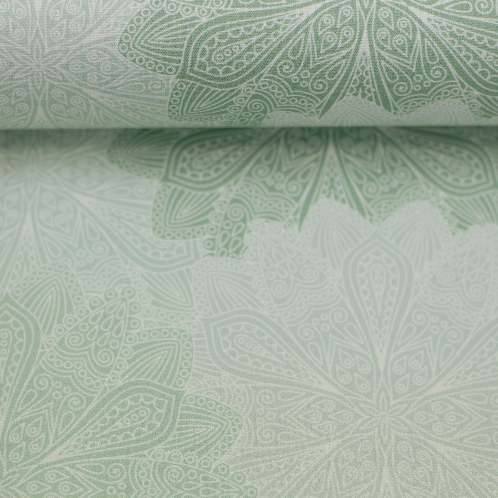 Baumwolle Webware Stoff - Tumba, Ornamente, Yoga, Mandala - Mint (Meterware ab 0.50m)