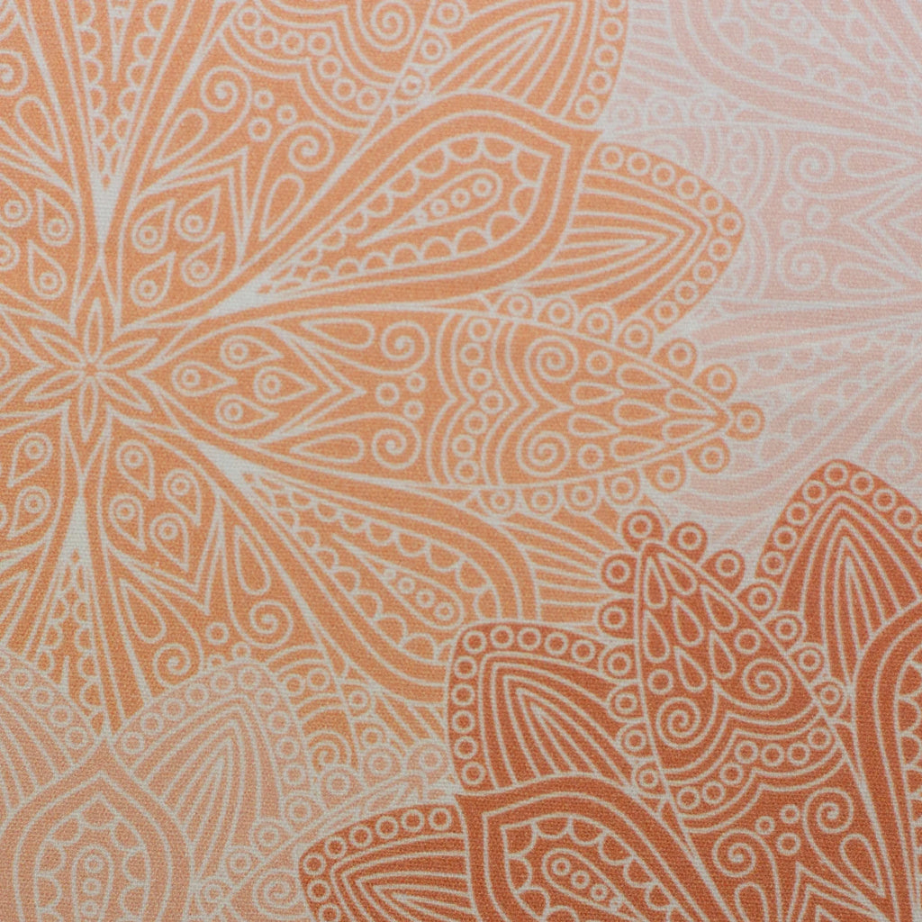 Baumwolle Webware Stoff - Tumba, Ornamente, Yoga, Mandala - Orange (Meterware ab 0.50m)