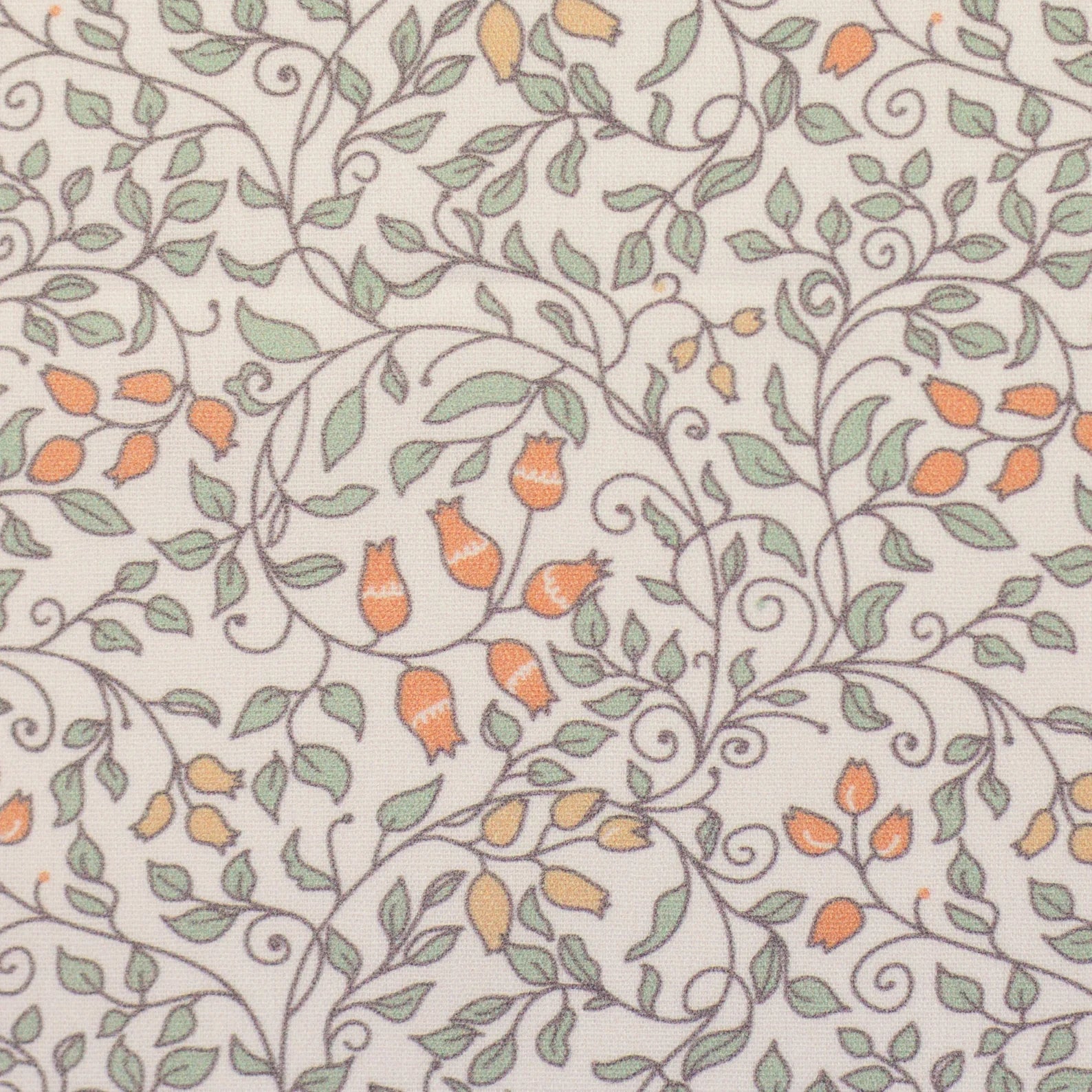 Baumwolle Webware Stoff - Tumba, Ornamente, Yoga, Floral - orange (Meterware ab 0.50m)