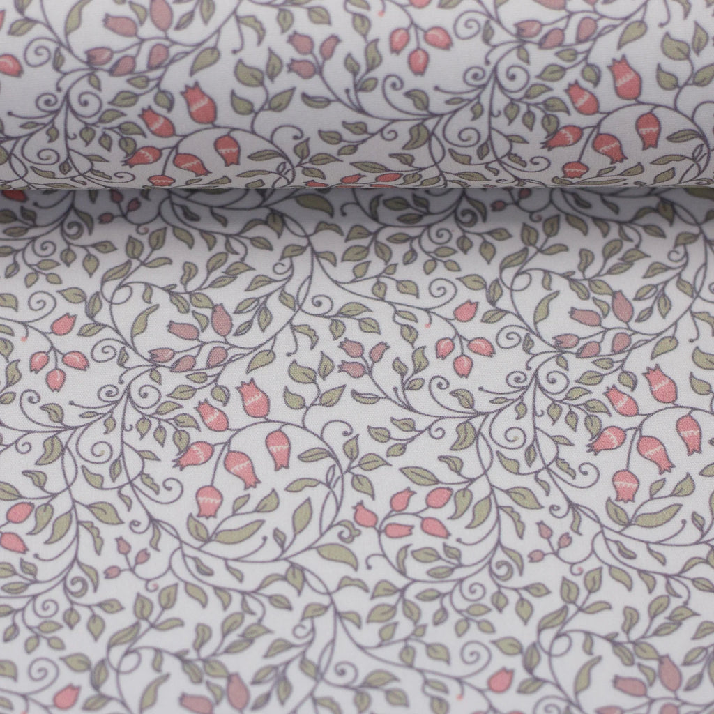 Baumwolle Webware Stoff - Tumba, Ornamente, Yoga, Floral - rosa (Meterware ab 0.50m)