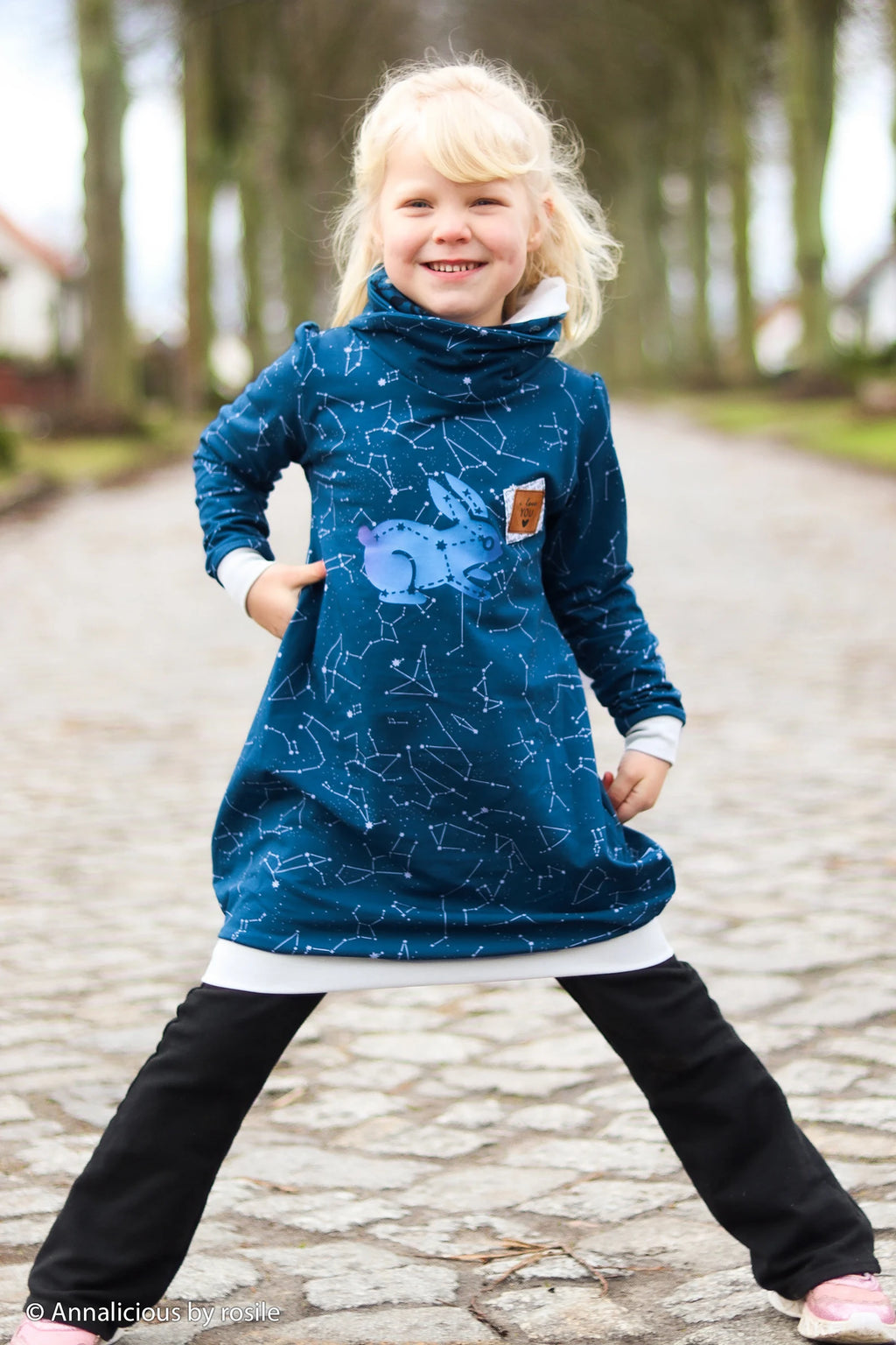 Jersey Stoff - Astra by käselotti - Blau (Meterware ab 0.50m)
