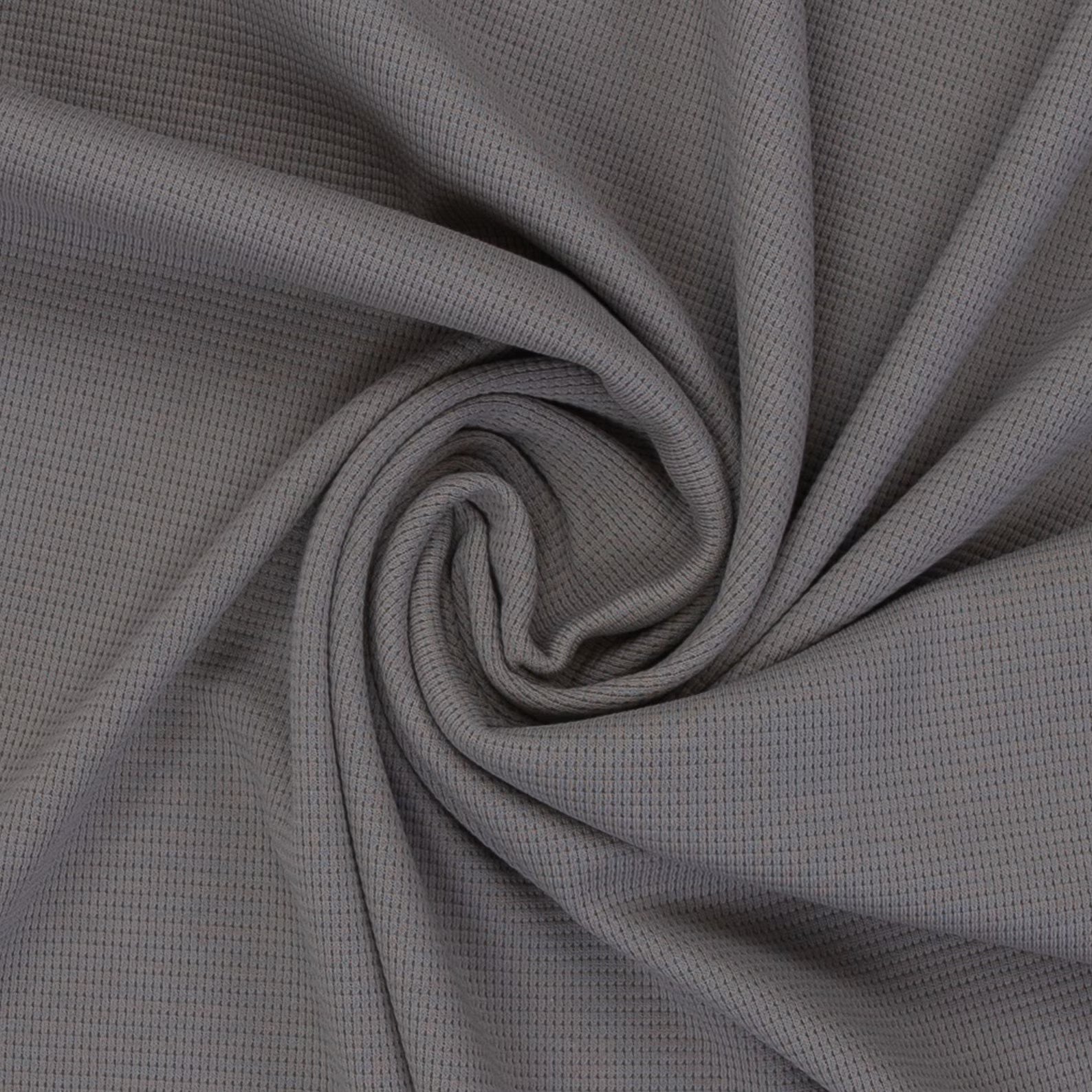 Waffeljersey Stoff - Grau (Meterware ab 0.50m)