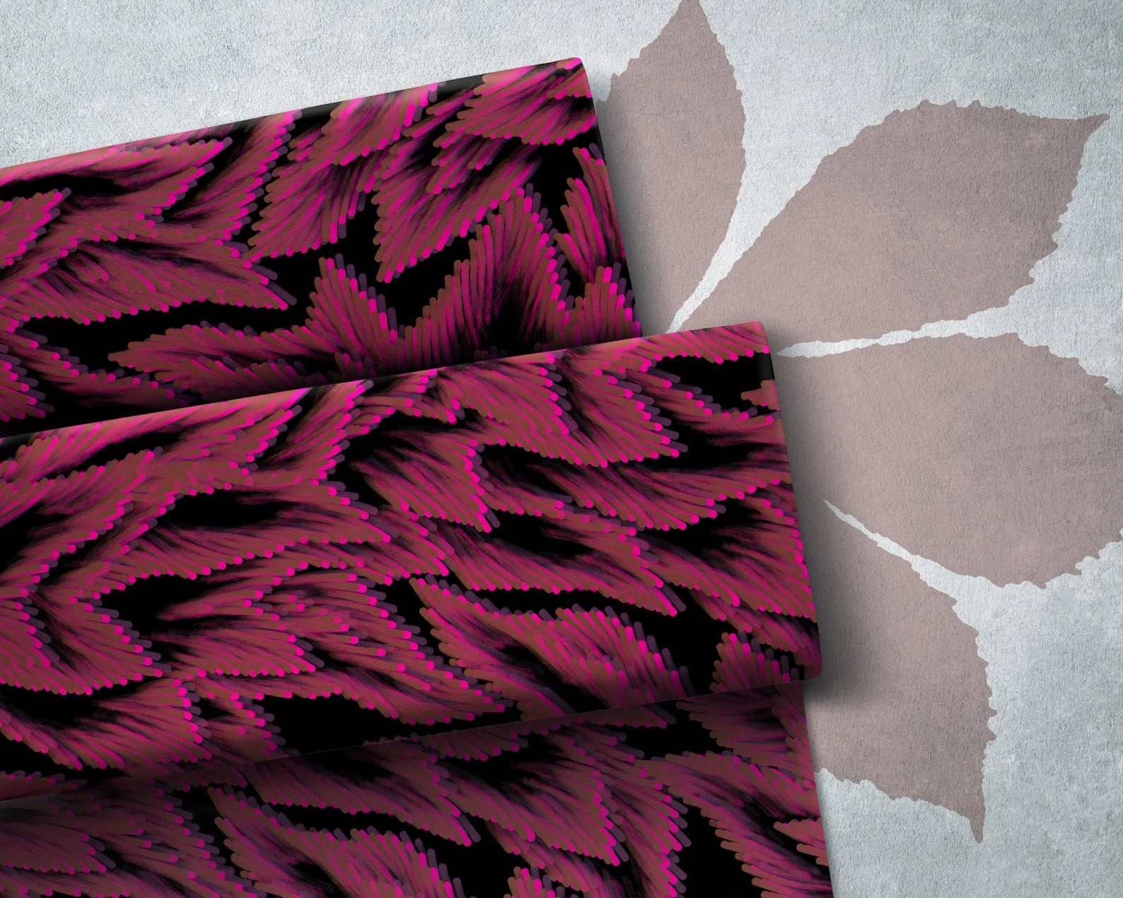 Viskose Stoff - Fall Leaves - Pink (Meterware ab 0.50m)
