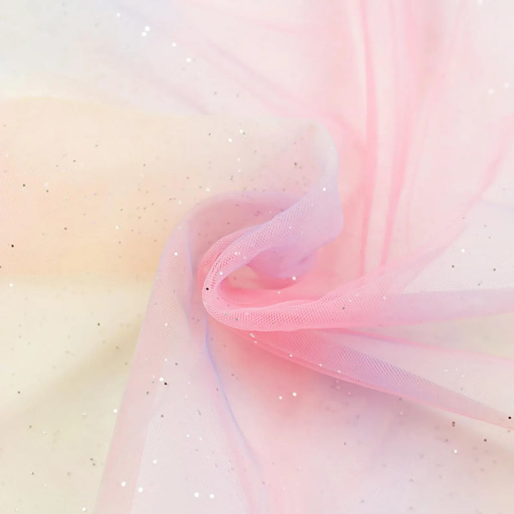 Tüll - Ombre Glitzer rosa (Meterware ab 0.50m)