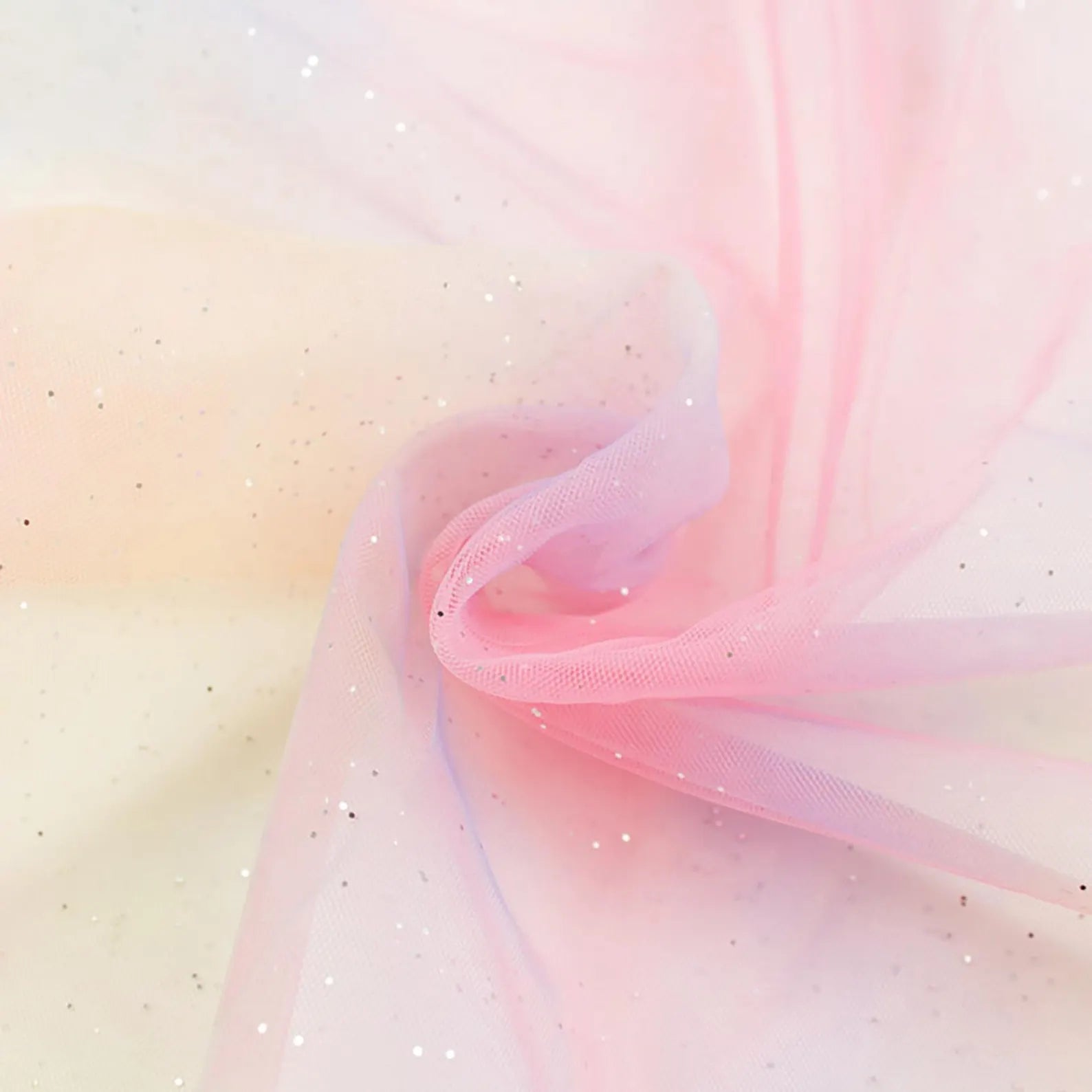 Tüll - Ombre Glitzer rosa (Meterware ab 0.50m)
