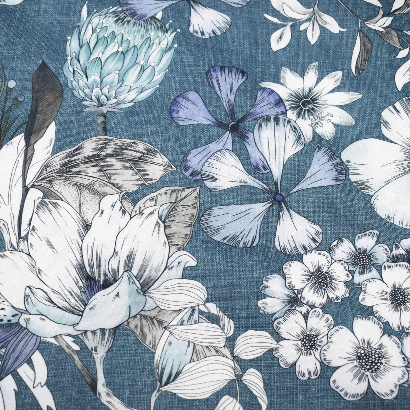 Canvas - Jeans Blumen (Meterware ab 0.50m)