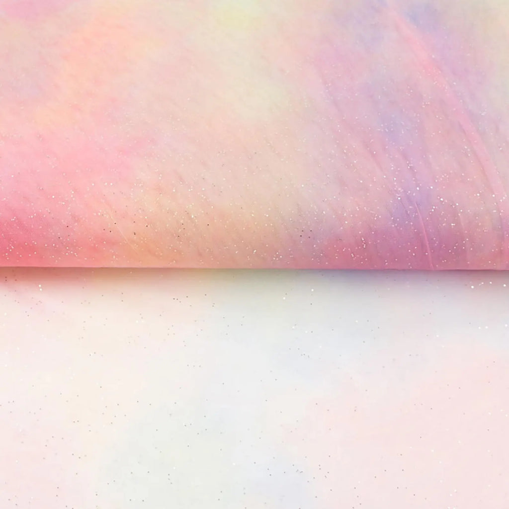 Tüll - Ombre Glitzer rosa (Meterware ab 0.50m)