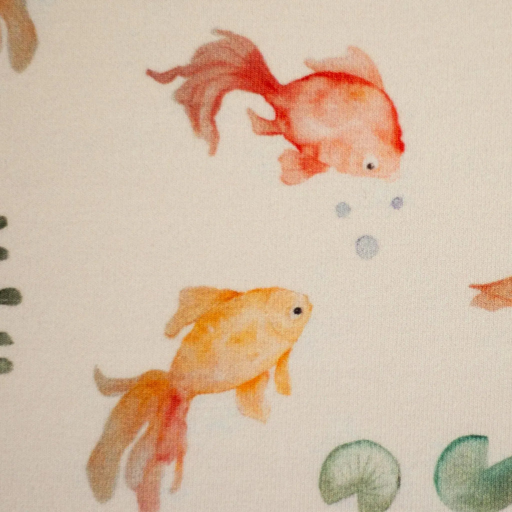 Jersey Stoff - Goldfisch In the Pond (Meterware ab 0.50m)