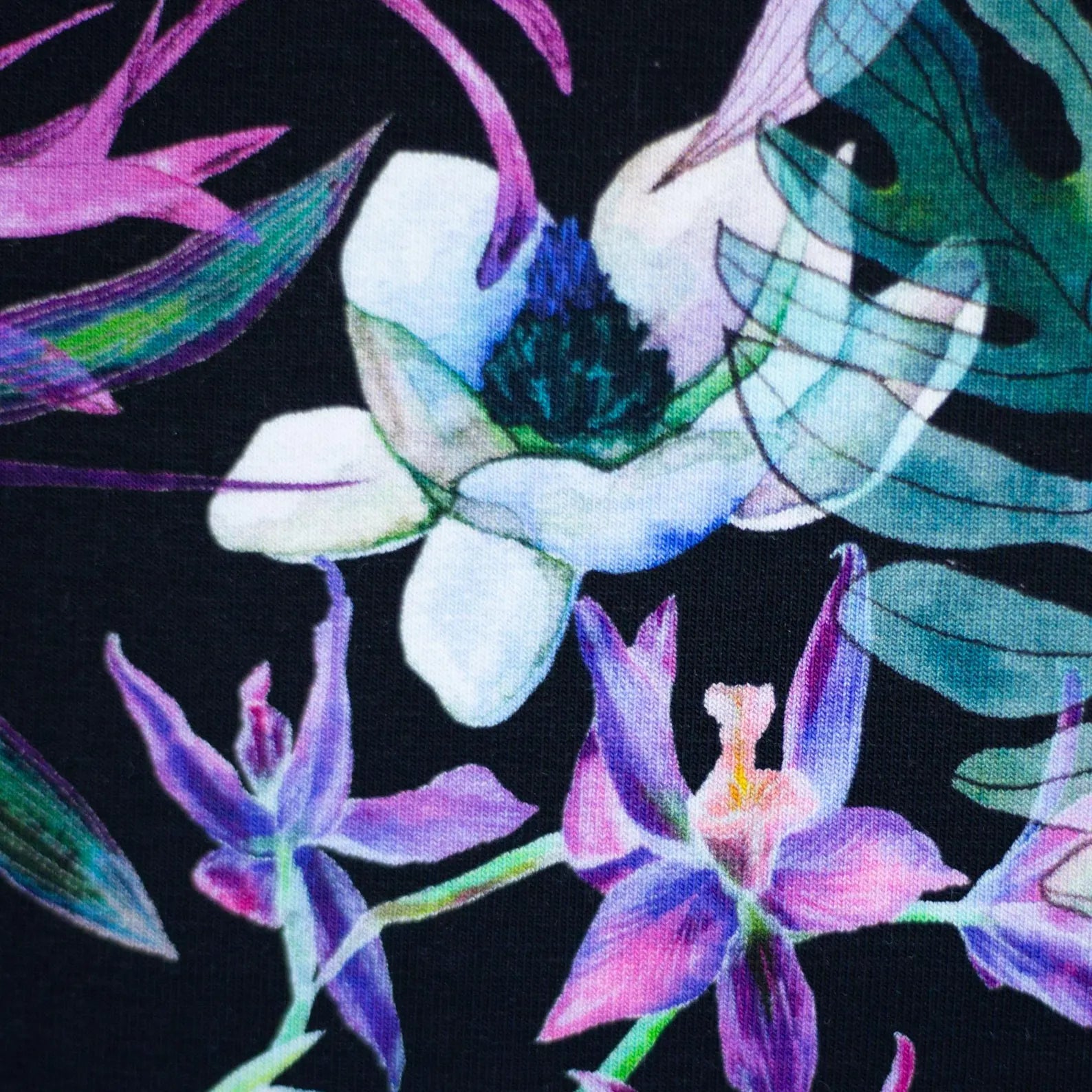 Modal French Terry - Flowers (Meterware ab 0.50m)