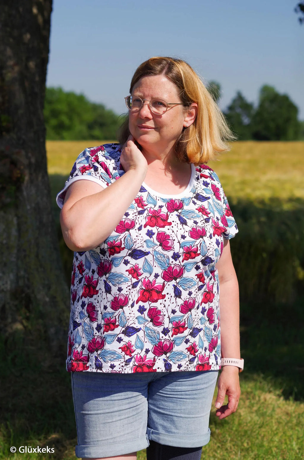 Jersey Stoff - Blumen Summer (Meterware ab 0.50m)