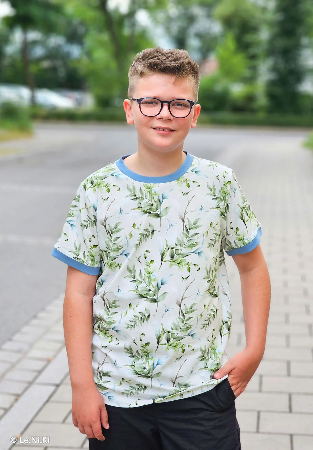 Jersey Stoff - Blüten Summer (Meterware ab 0.50m)
