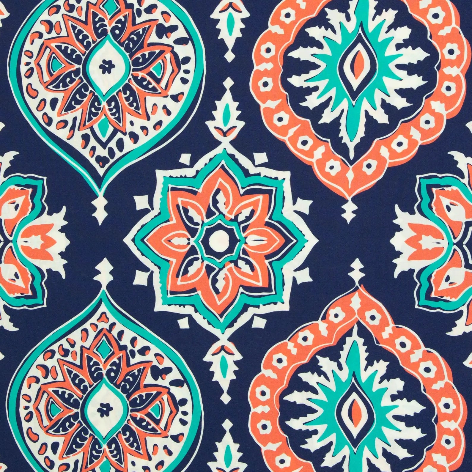Viskose Webware - Ornamente Vintage Donna (Meterware ab 0.50m)