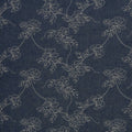 Baumwolle Jeansstoff - Dunkelblau mit Stickerei (Meterware ab 0.50m)