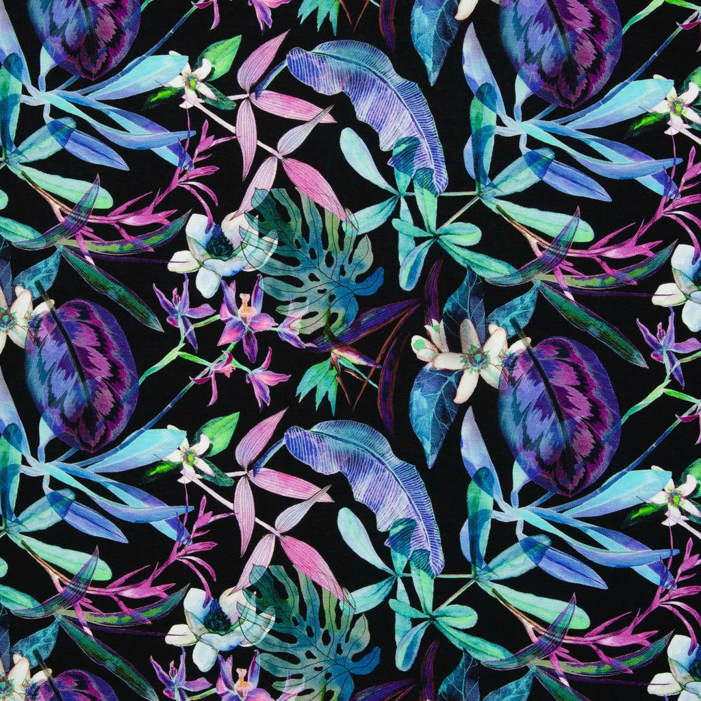 Modal French Terry - Flowers (Meterware ab 0.50m)