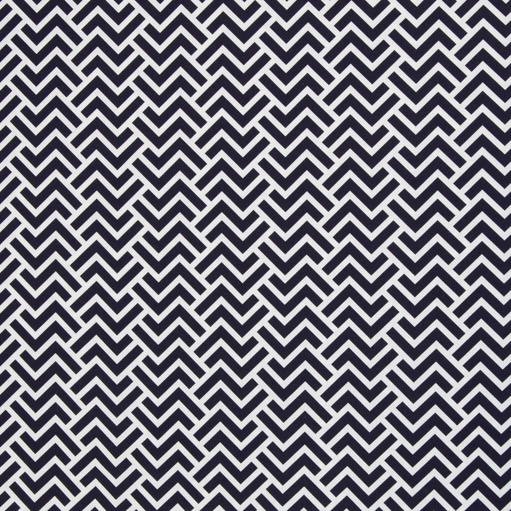 Canvas - Dekostoff - Zickzack Mona Dunkelblau (Meterware ab 0.50m)