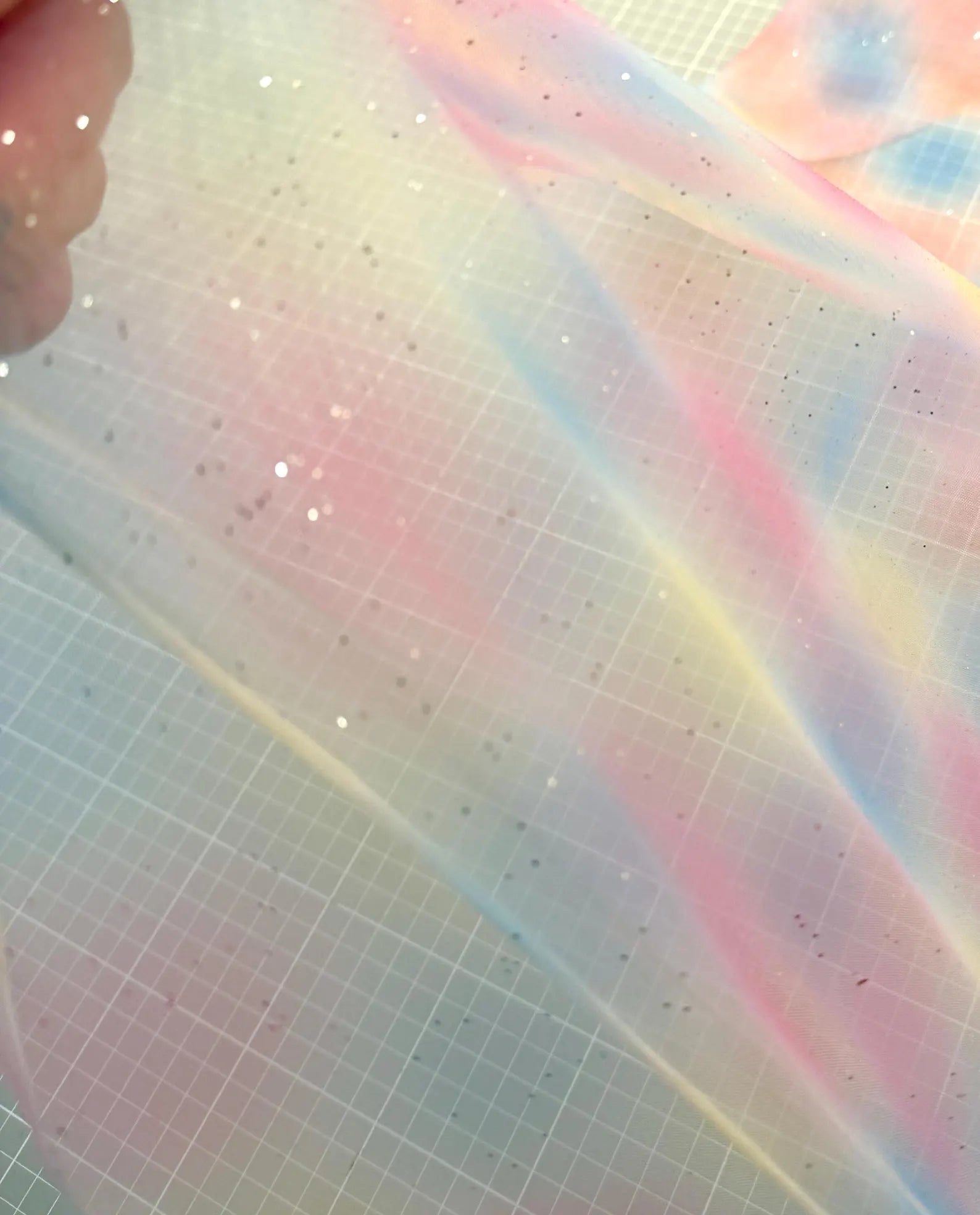 Tüll - Ombre Glitzer rosa (Meterware ab 0.50m)
