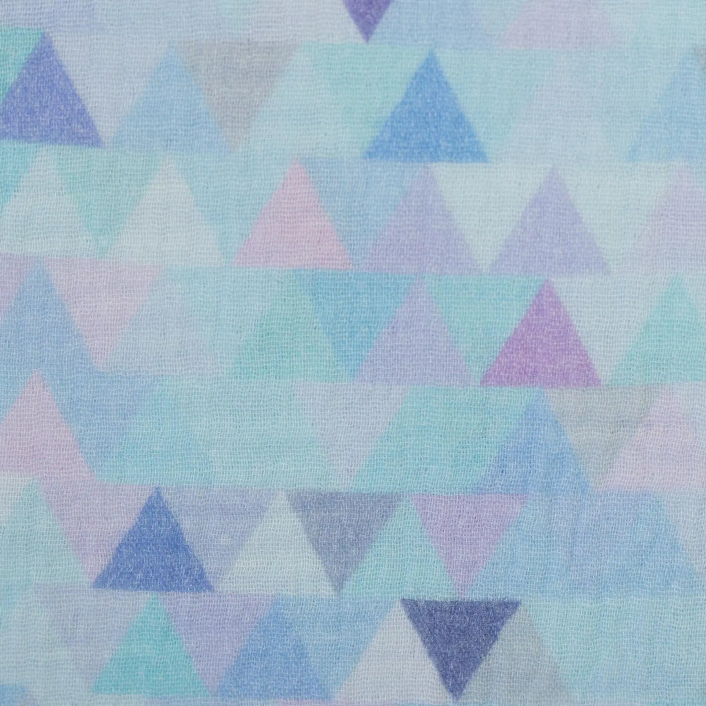 Musselin Stoff - Geo blau (Thea) (Meterware ab 0.50m)