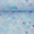 Musselin Stoff - Geo blau (Thea) (Meterware ab 0.50m)