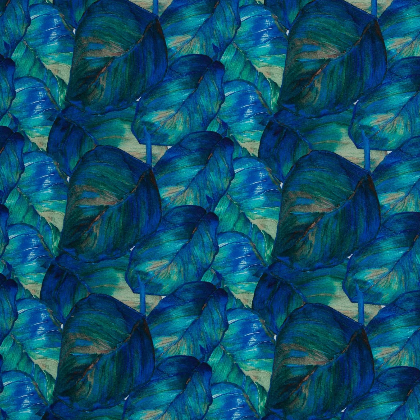 Jersey Stoff - Blue Flowers (Elias) (Meterware ab 0.50m)