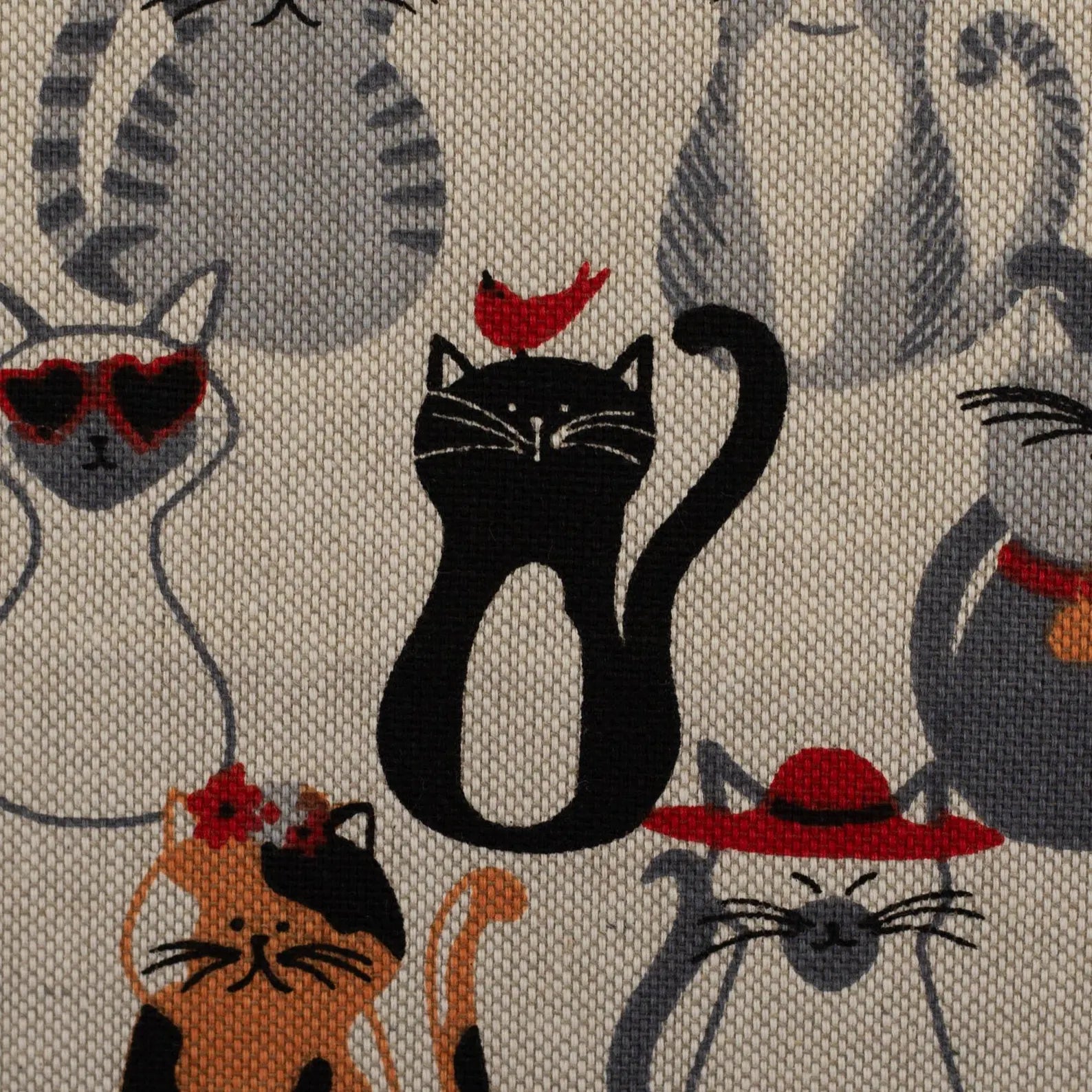 Canvas - Dekostoff - Cats Katzen - Linde (Meterware ab 0.50m)
