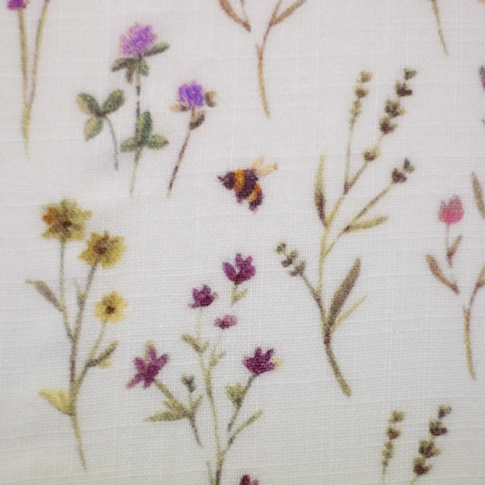 Musselin Stoff (glatt) - Blumen/Spring/Bienchen (Meterware ab 0.50m)
