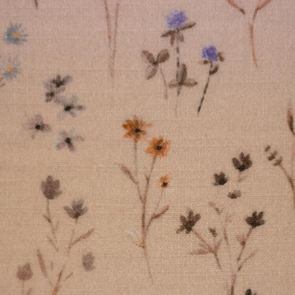 Musselin Stoff (glatt) - Blumen/Spring/Beige(Meterware ab 0.50m)