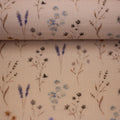 Musselin Stoff (glatt) - Blumen/Spring/Beige(Meterware ab 0.50m)