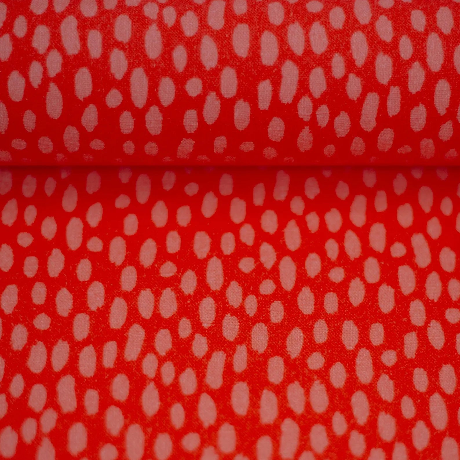 Musselin Stoff (glatt) - Red Dots - Punkte (Meterware ab 0.50m)