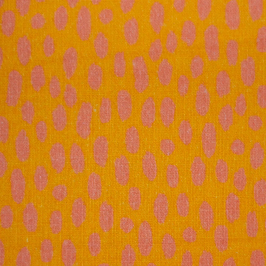 Musselin Stoff (glatt) - Yellow/Orange Dots - Punkte (Meterware ab 0.50m)