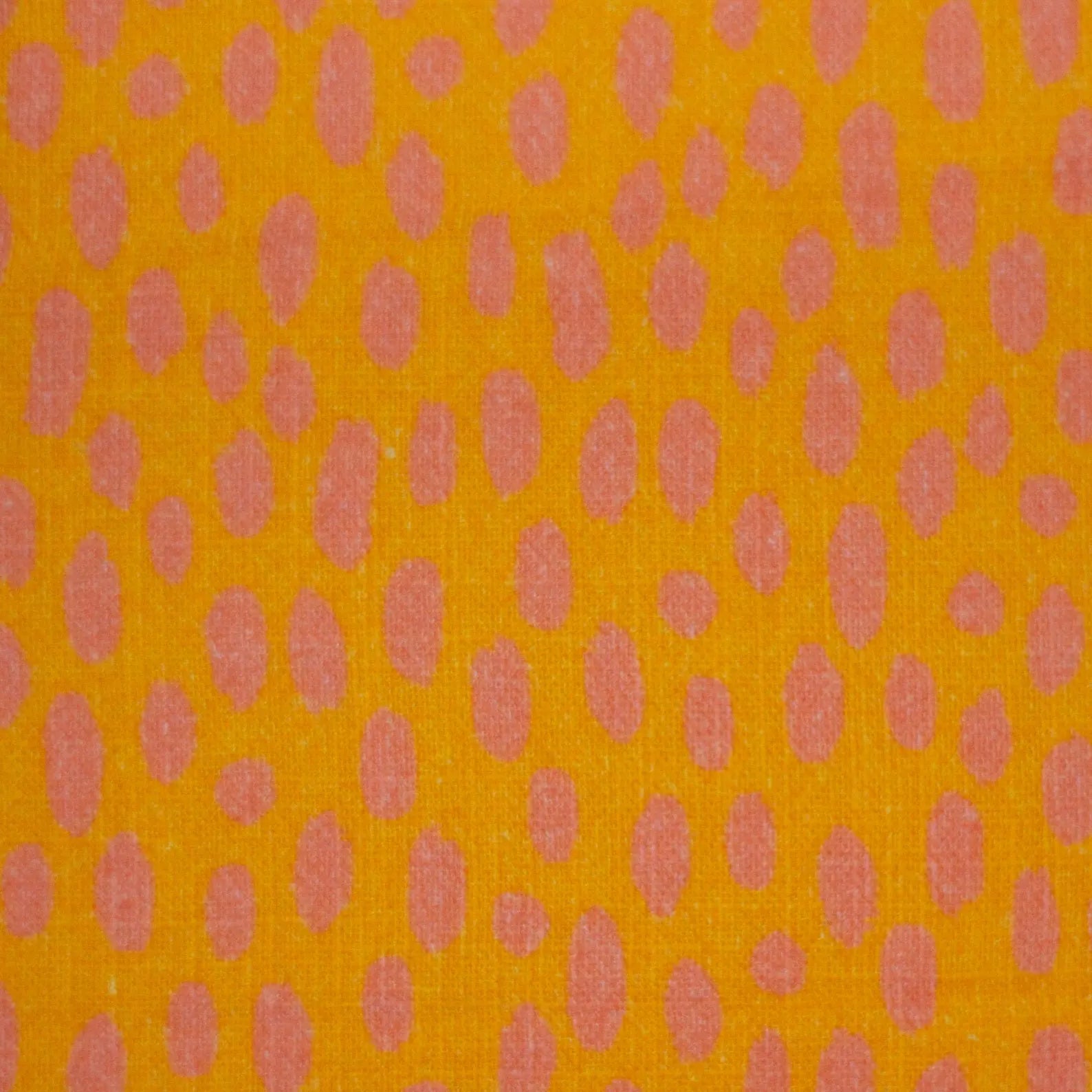 Musselin Stoff (glatt) - Yellow/Orange Dots - Punkte (Meterware ab 0.50m)