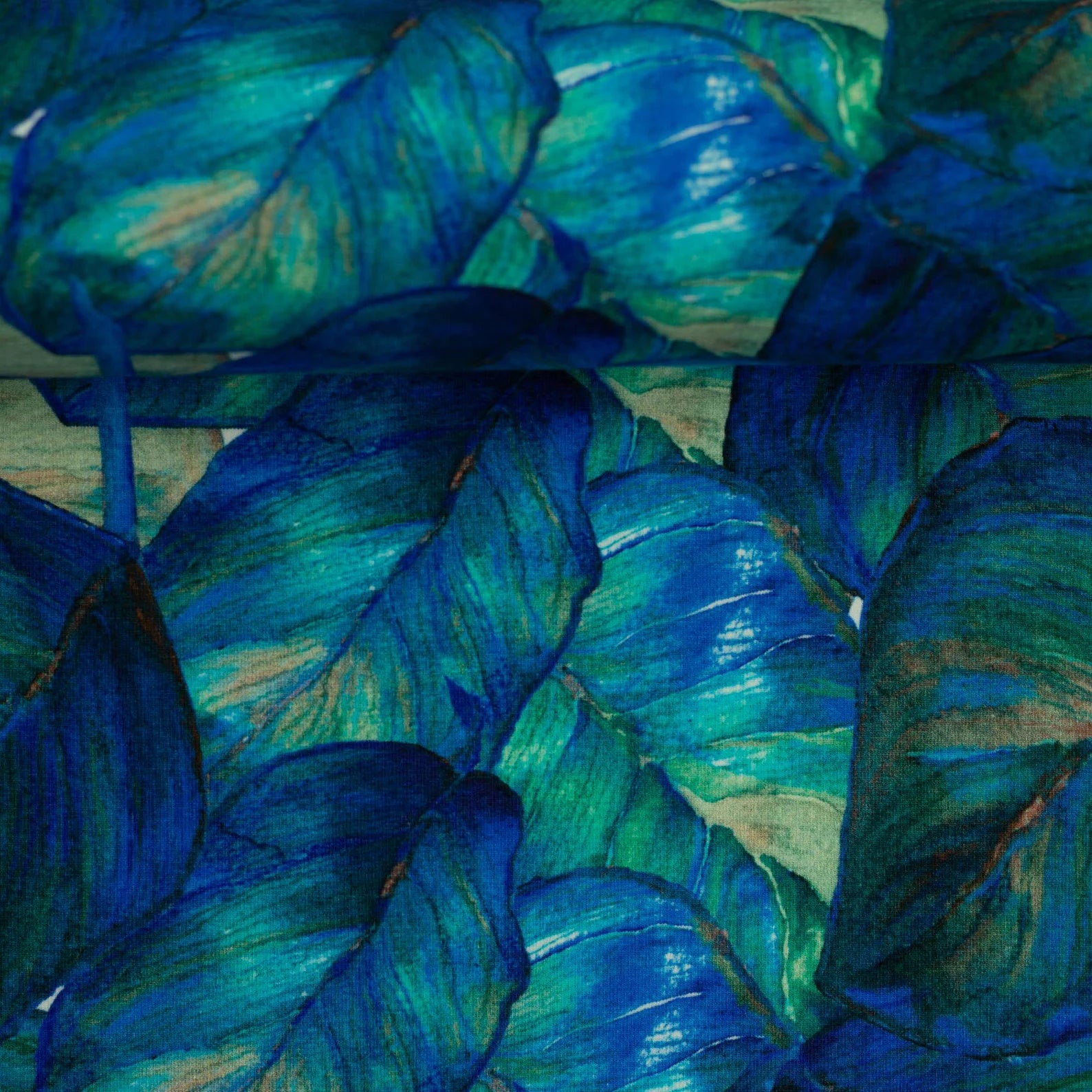 Jersey Stoff - Blue Flowers (Elias) (Meterware ab 0.50m)