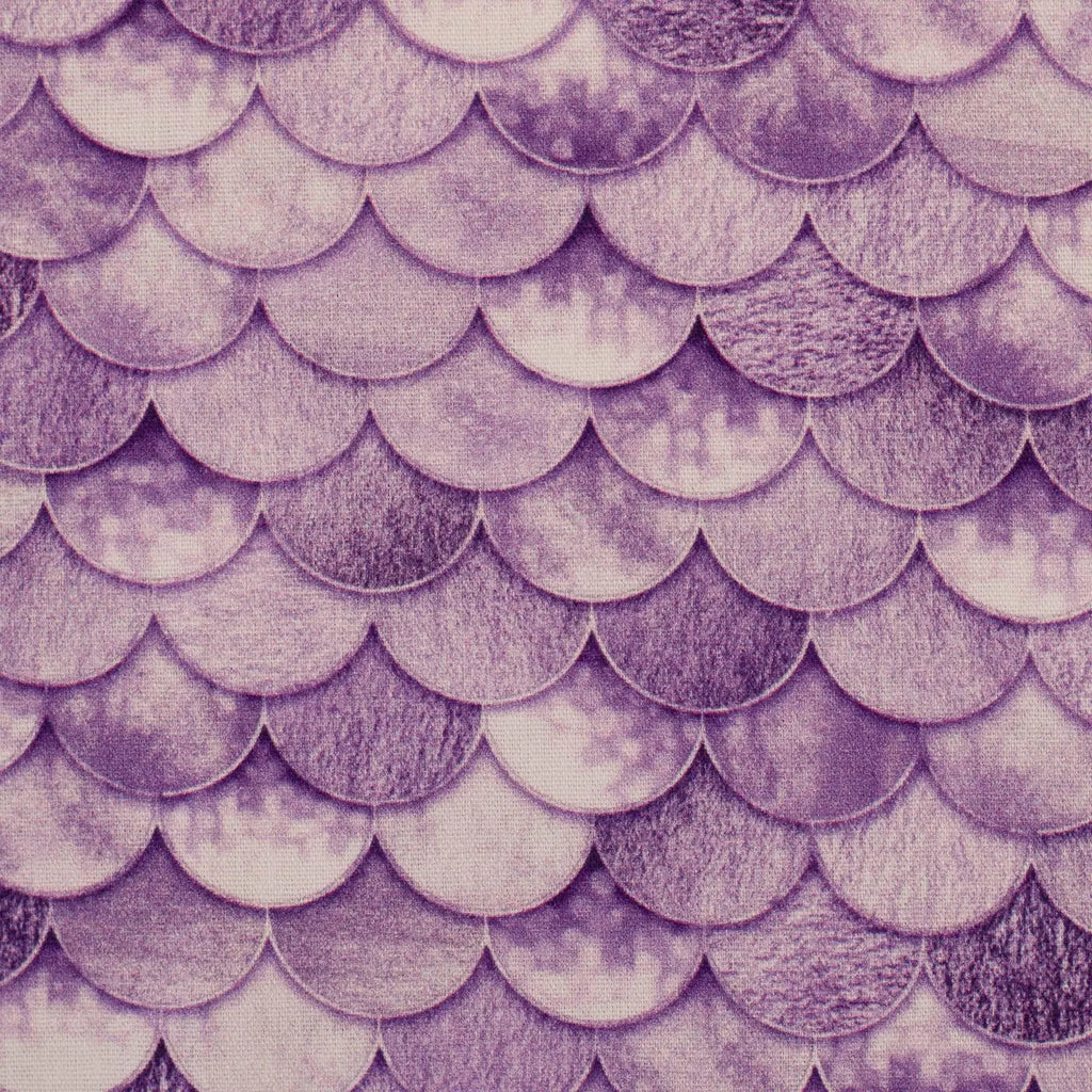 Baumwolle Webware - Mermaid, Schuppen, Schultütenstoff - lila (Meterware ab 0.50m)