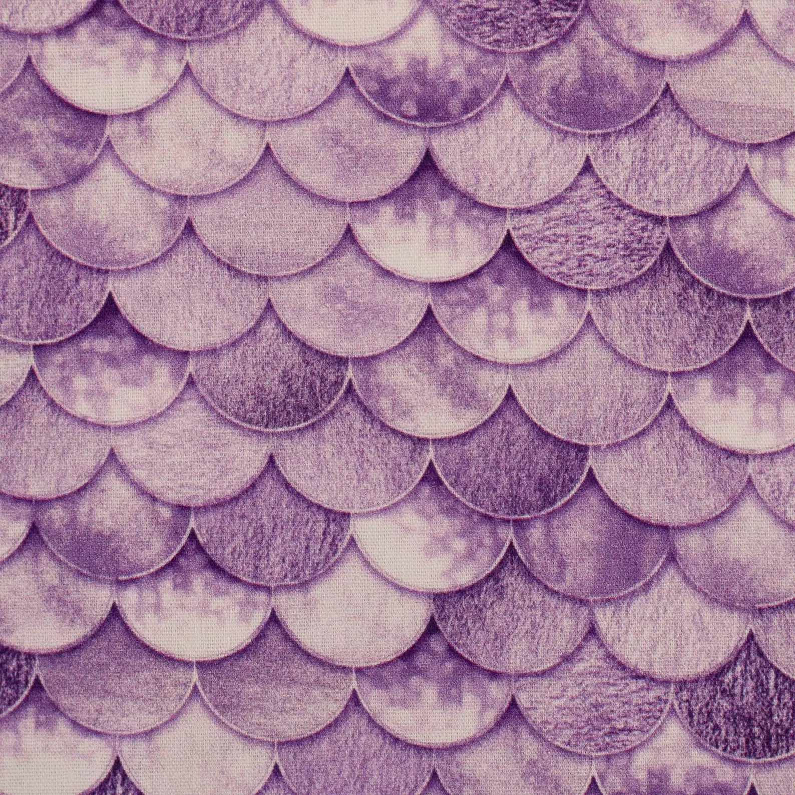 Baumwolle Webware - Mermaid, Schuppen, Schultütenstoff - lila (Meterware ab 0.50m)