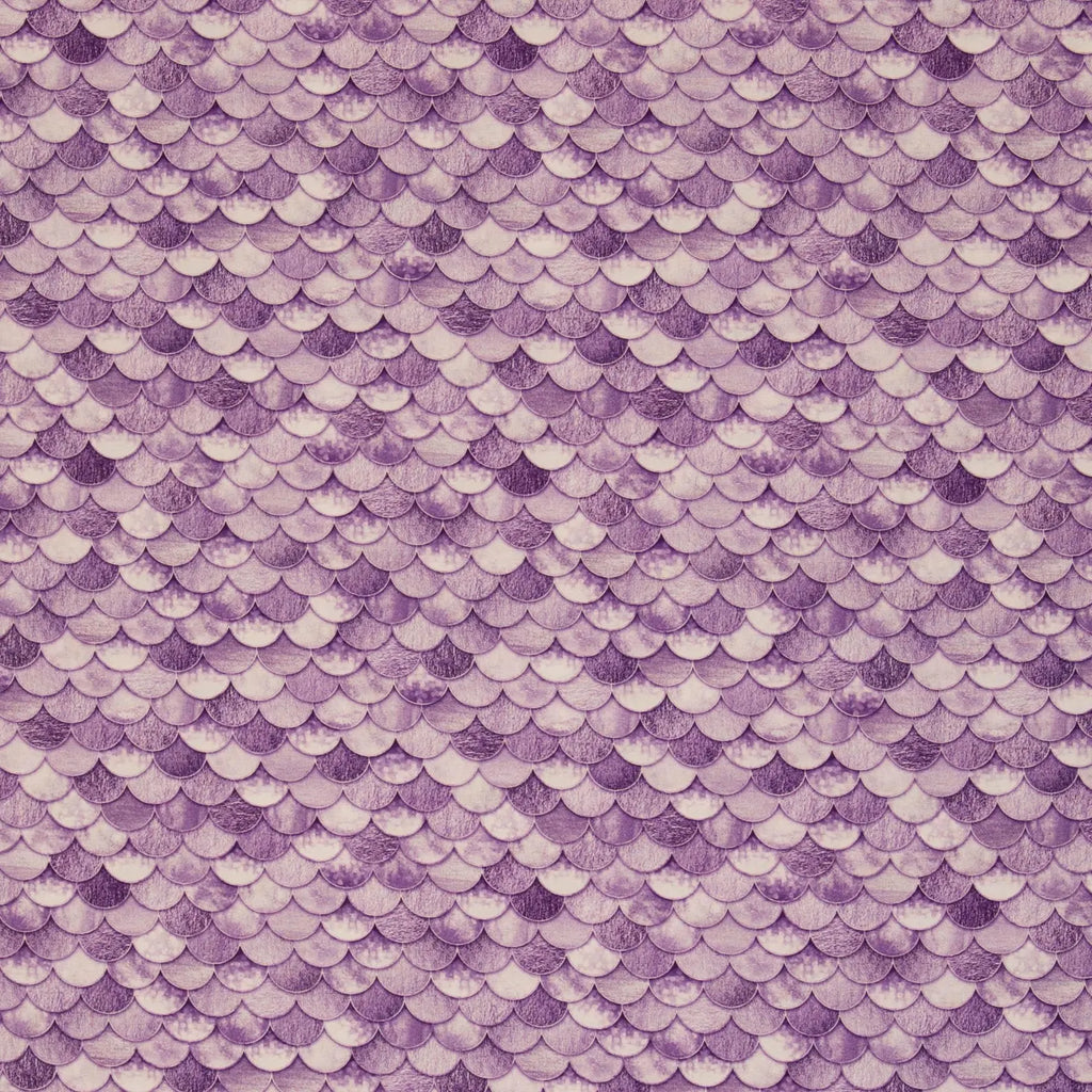 Baumwolle Webware - Mermaid, Schuppen, Schultütenstoff - lila (Meterware ab 0.50m)