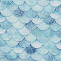 Baumwolle Webware - Mermaid, Schuppen, Schultütenstoff - blau (Meterware ab 0.50m)
