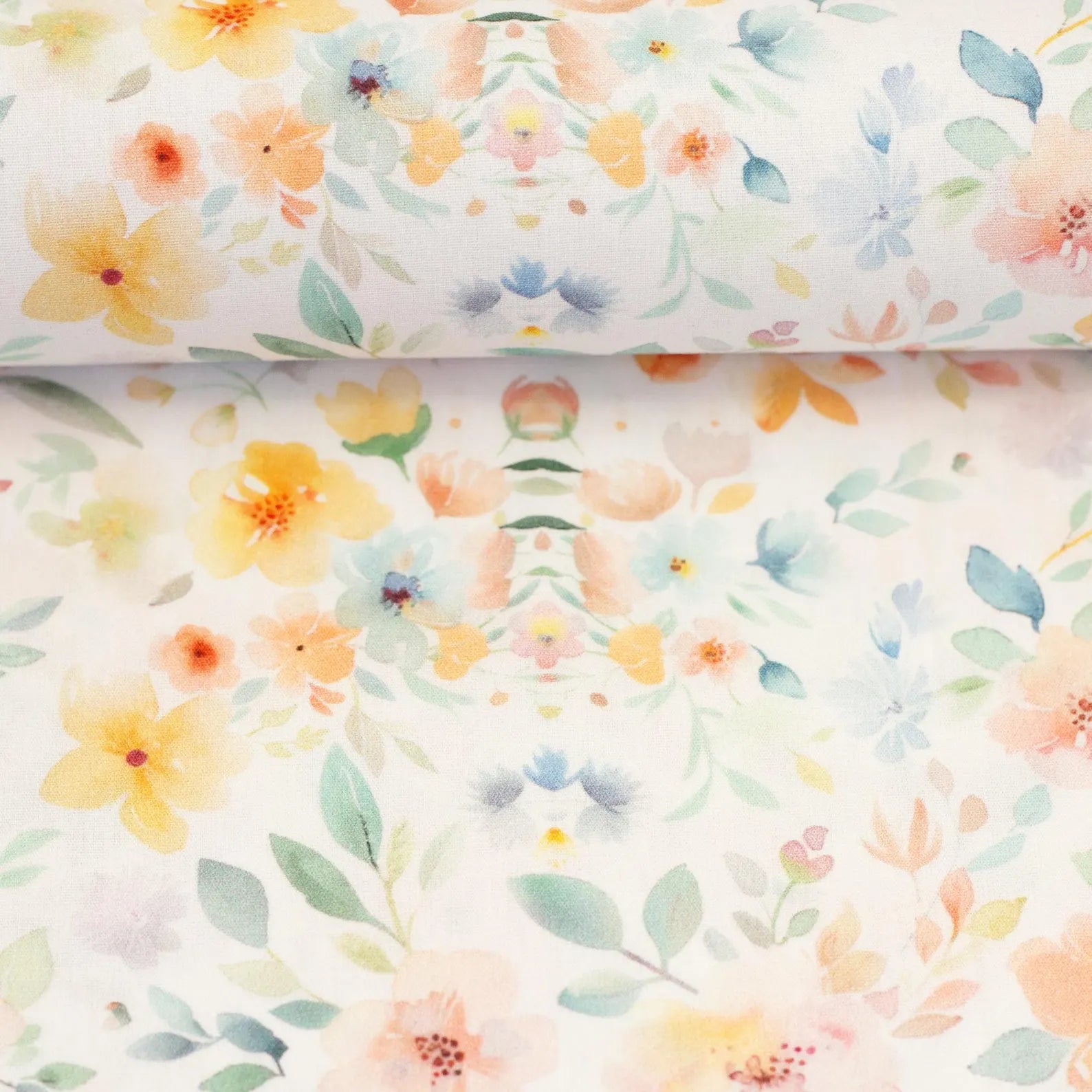 Baumwolle Webware - Blumen Aquarell (Tarrenz) (Meterware ab 0.50m)