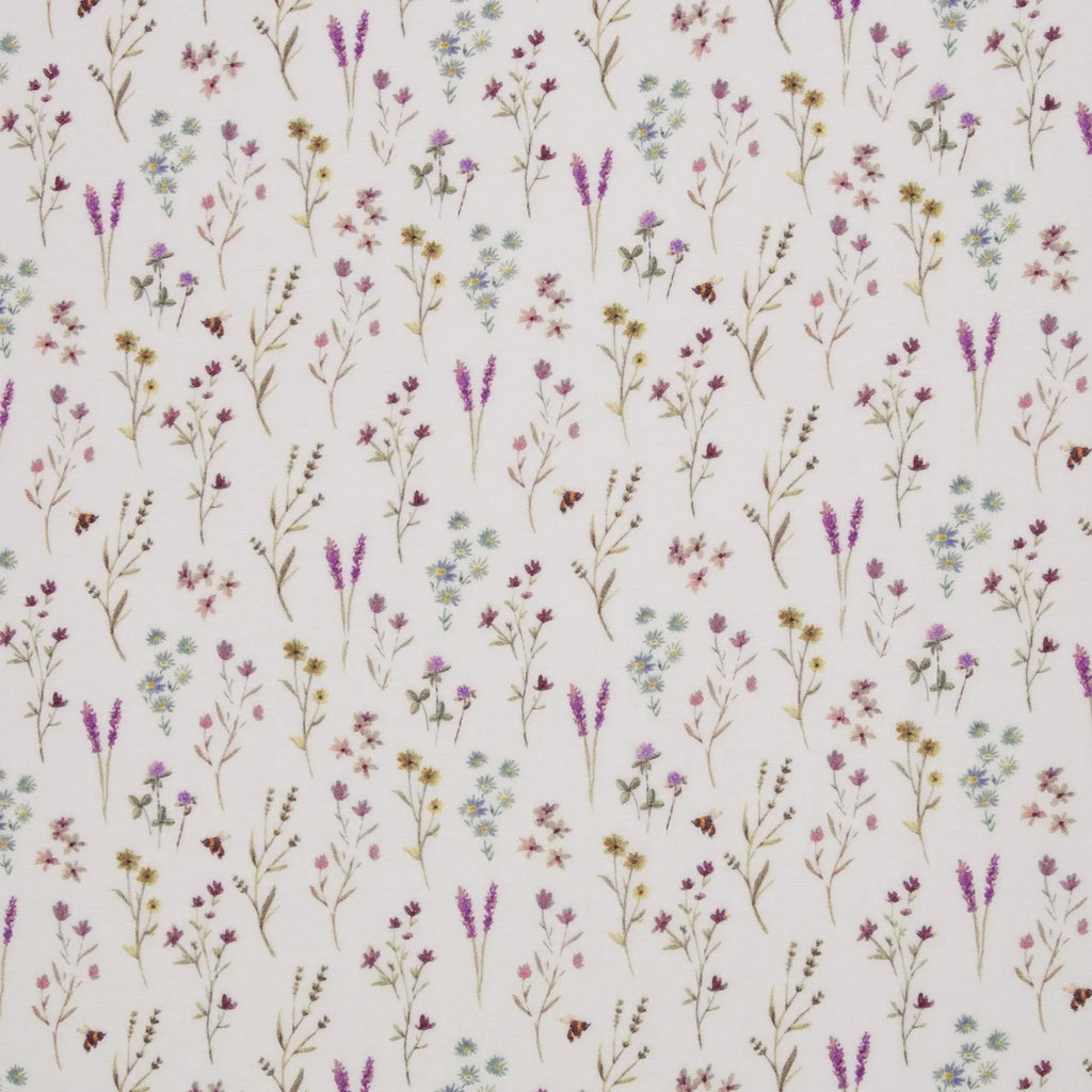 Musselin Stoff (glatt) - Blumen/Spring/Bienchen (Meterware ab 0.50m)