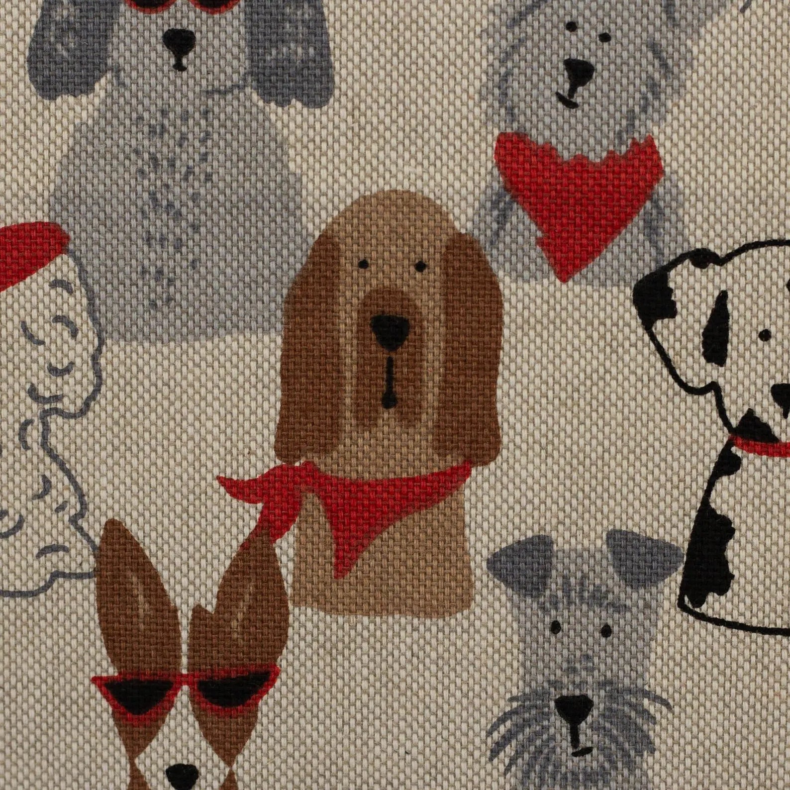 Canvas - Dekostoff - Dogs Hunde - Linde (Meterware ab 0.50m)