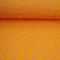Musselin Stoff (glatt) - Yellow/Orange Dots - Punkte (Meterware ab 0.50m)