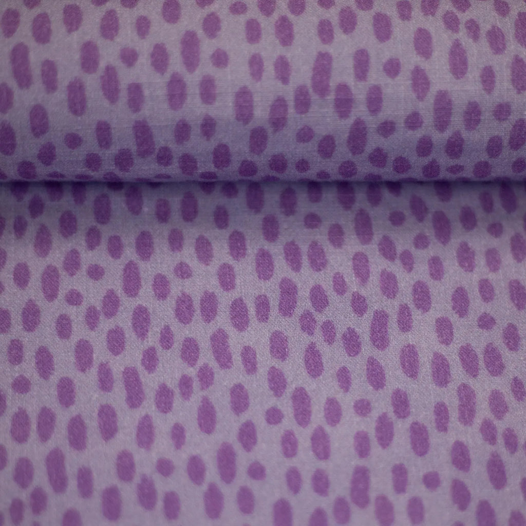 Musselin Stoff (glatt) - Purple Dots - Punkte (Meterware ab 0.50m)