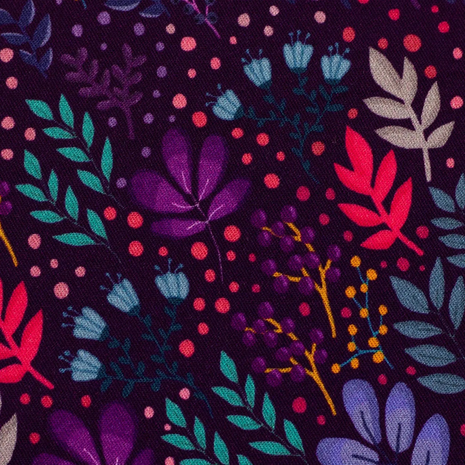 Viskose Webware - Wildblumen by Emjo Design - Lila (Meterware ab 0.50m)