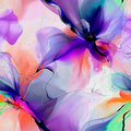 French Terry - Aquarell Flowers (Meterware ab 0.5m)