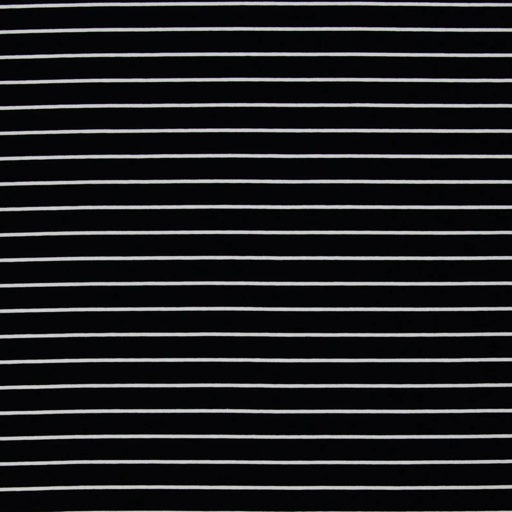 Jersey Stoff - Streifen - Stripes - Isa - Schwarz (Meterware ab 0.50m)